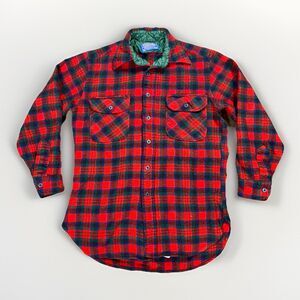 Vintage 60s Pendleton Wool MACDUFF Tartan Button Up Shirt Women’s M Made In USA